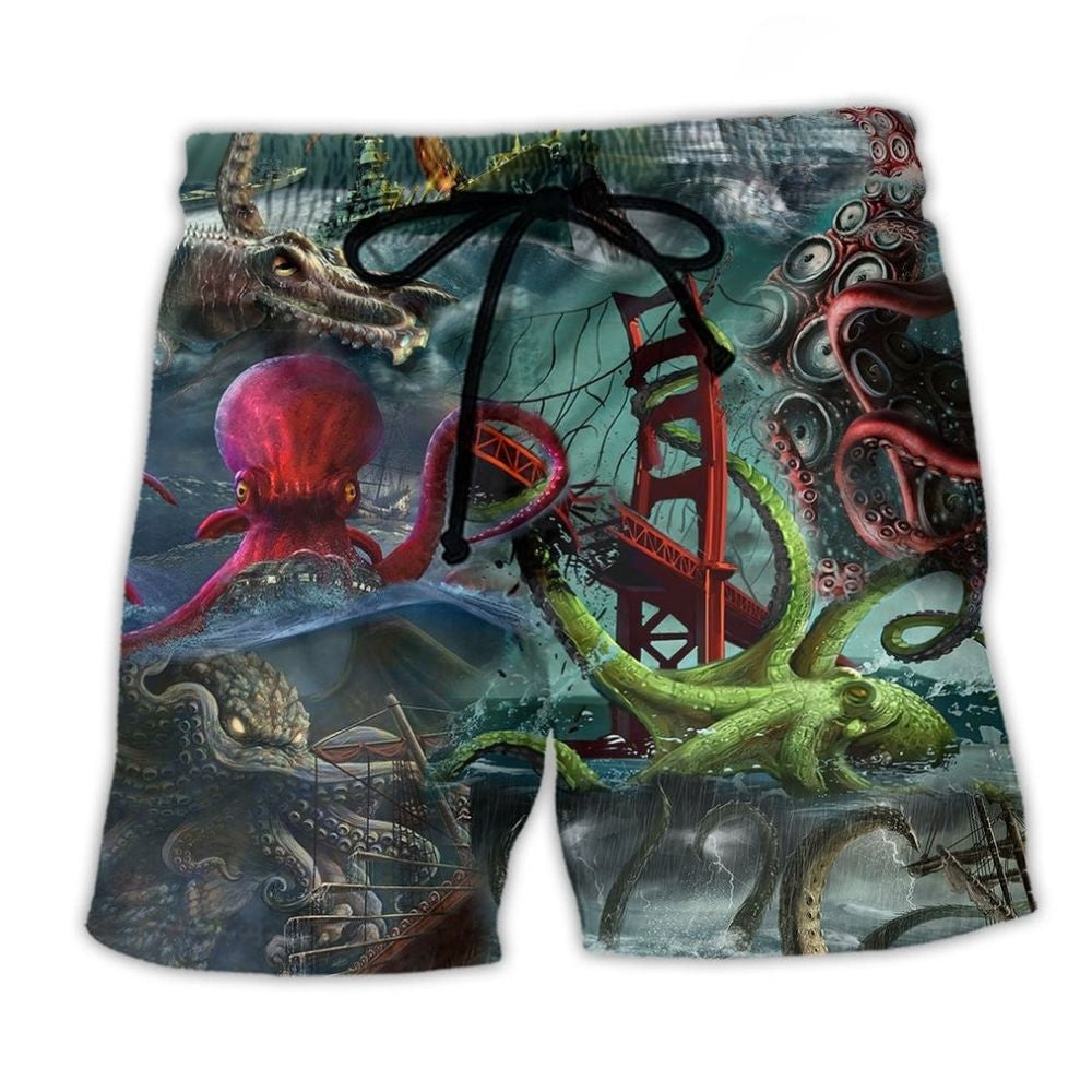 Octopus Seas The Day Ocean Art – Beach Short