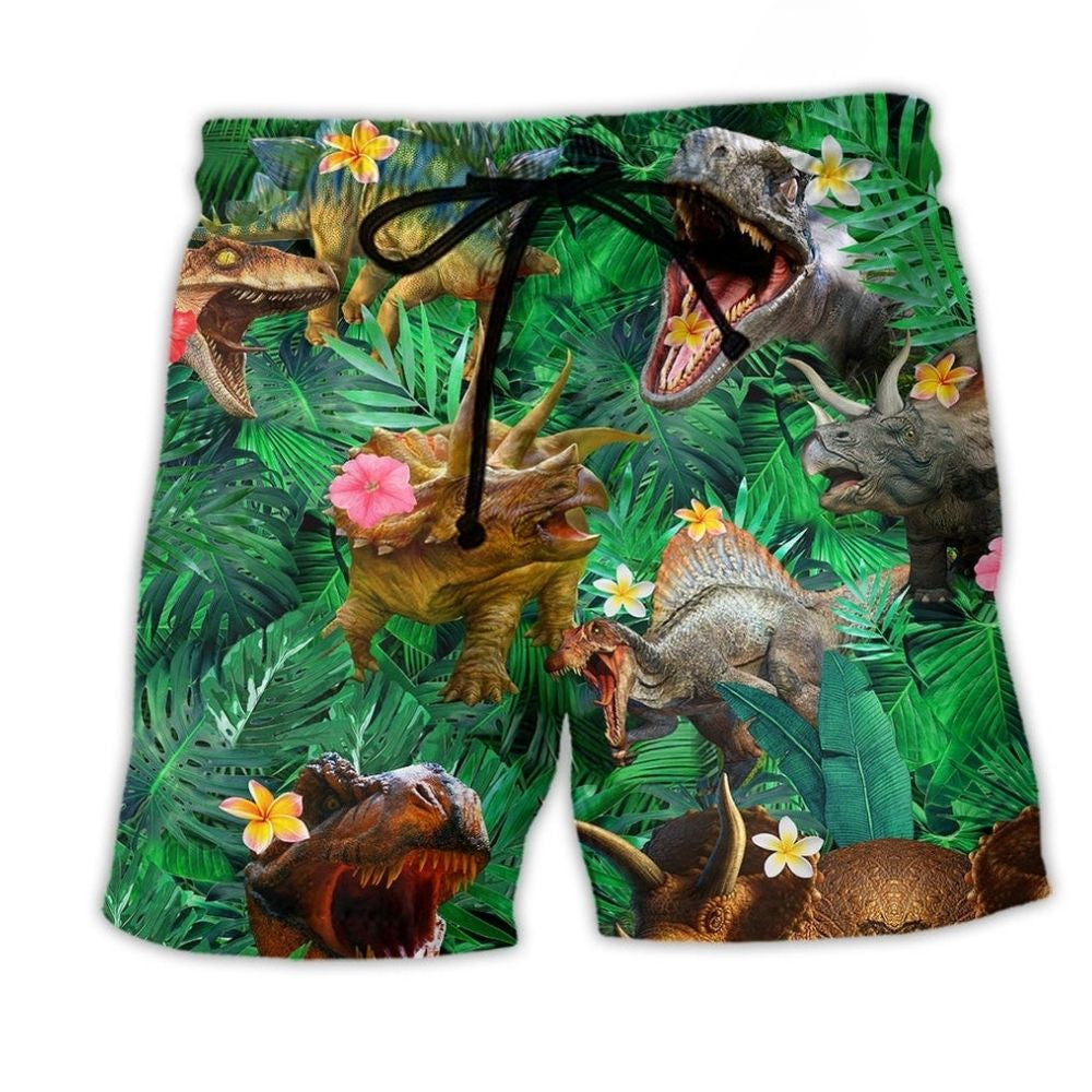 Dinosaur Aloha Color Style – Beach Short