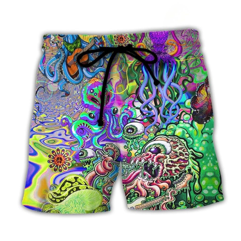Hippie Octopus Music Love - Beach Short