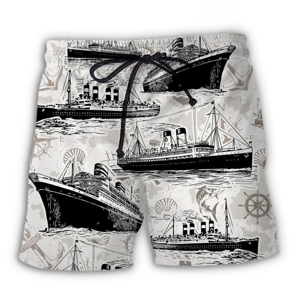 Retro Cruising Sea Map Adventure – Beach Short