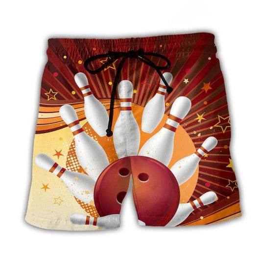 Retro Bowling Strike Game Style – Beach Short
