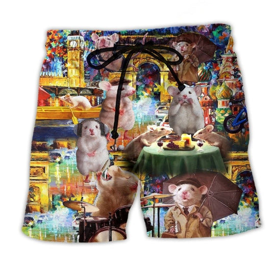 Traveling Hamster Adventure Art – Beach Short