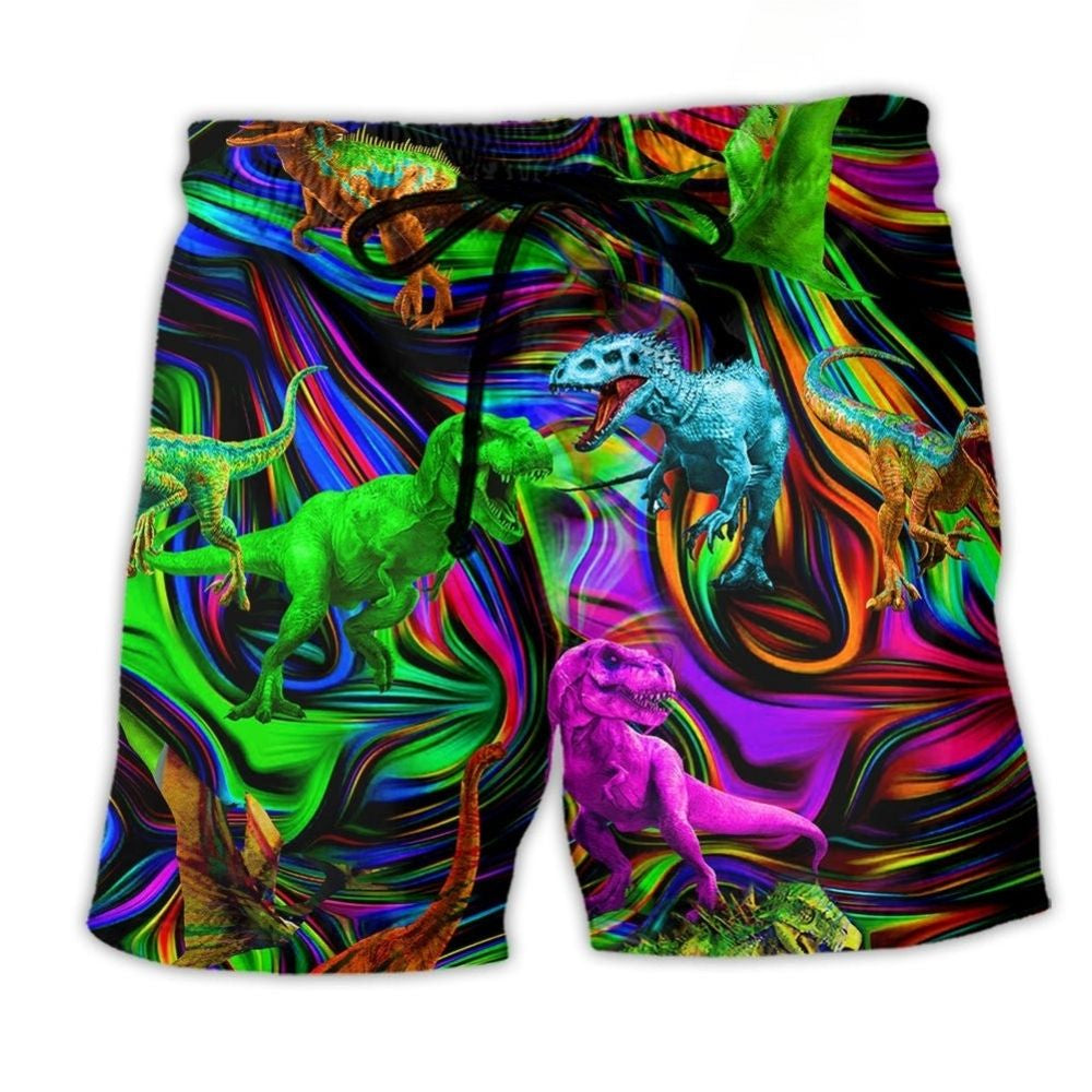 Dinosaur Neon Light Love – Beach Short