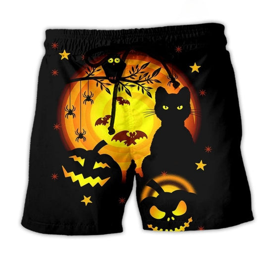 Halloween Cat Pumpkin Fun – Beach Short
