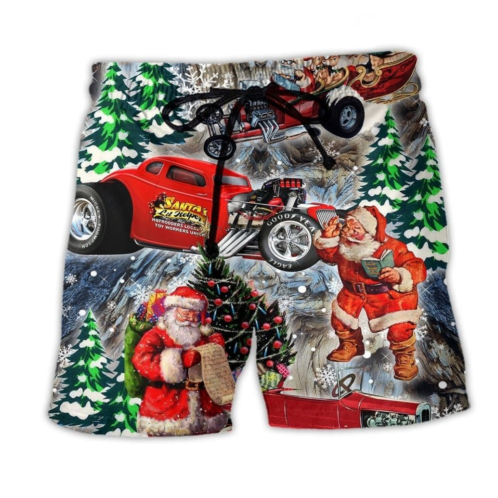 Hot Rod Merry Christmas Style – Beach Short