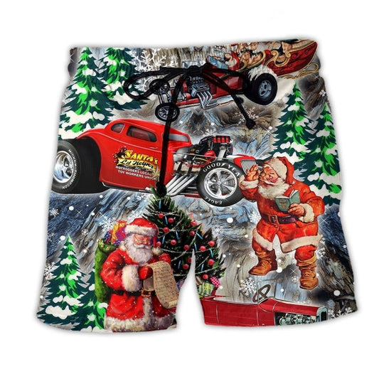 Hot Rod Merry Christmas Style – Beach Short
