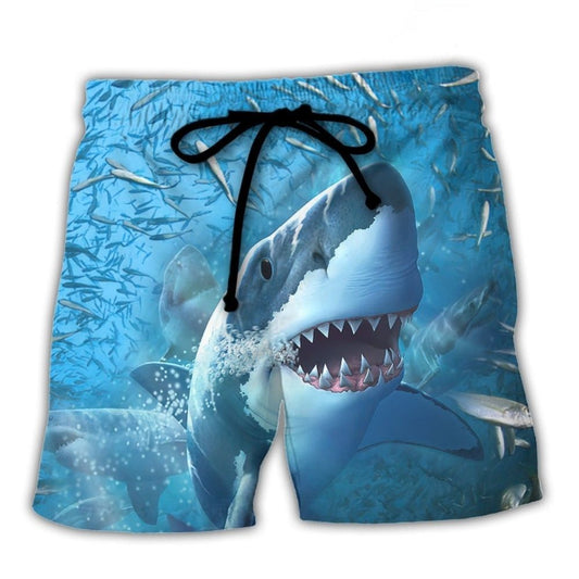 Shark Swimming Through Baitfish – Beach Short