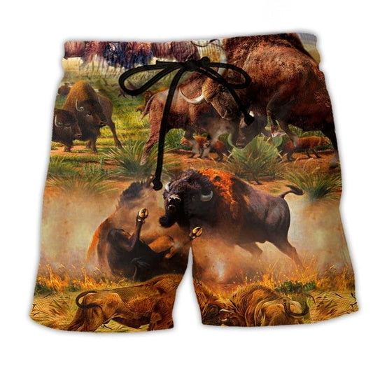 Bison Wild Battlefield Art – Beach Short