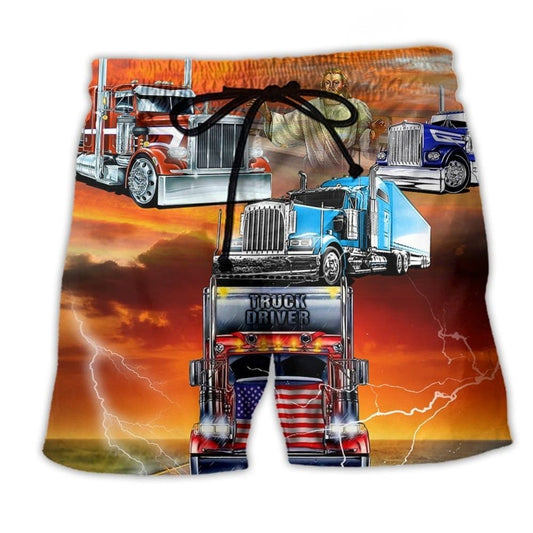 Truck Driver Blessed Style – Beach Short
