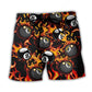 Eight Ball Fire Flame Billiard Art – Beach Short