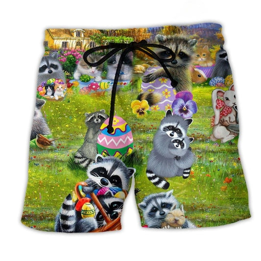 Raccoon Egg Humor Art – Beach Short