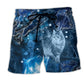 Blue Neon Cat Love – Beach Short