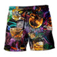 Wine Night Fire Mood Art - Beach Short