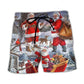 Funny Santa Happy Christmas Art – Beach Short