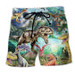 Dinosaur Forest Love – Beach Short