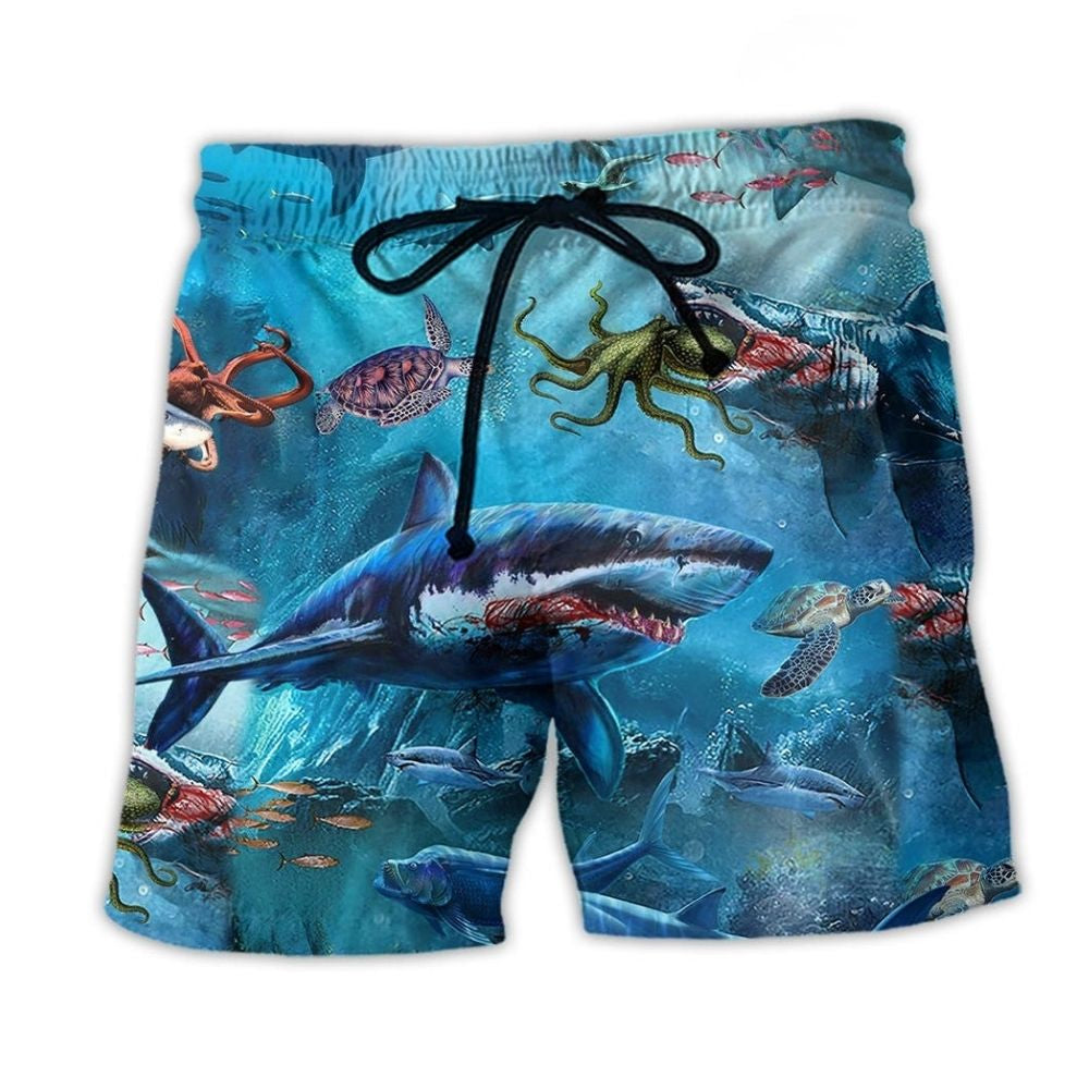 Shark Blue Assassin Style – Beach Short