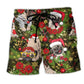 Pug Merry Christmas Cute - Beach Short