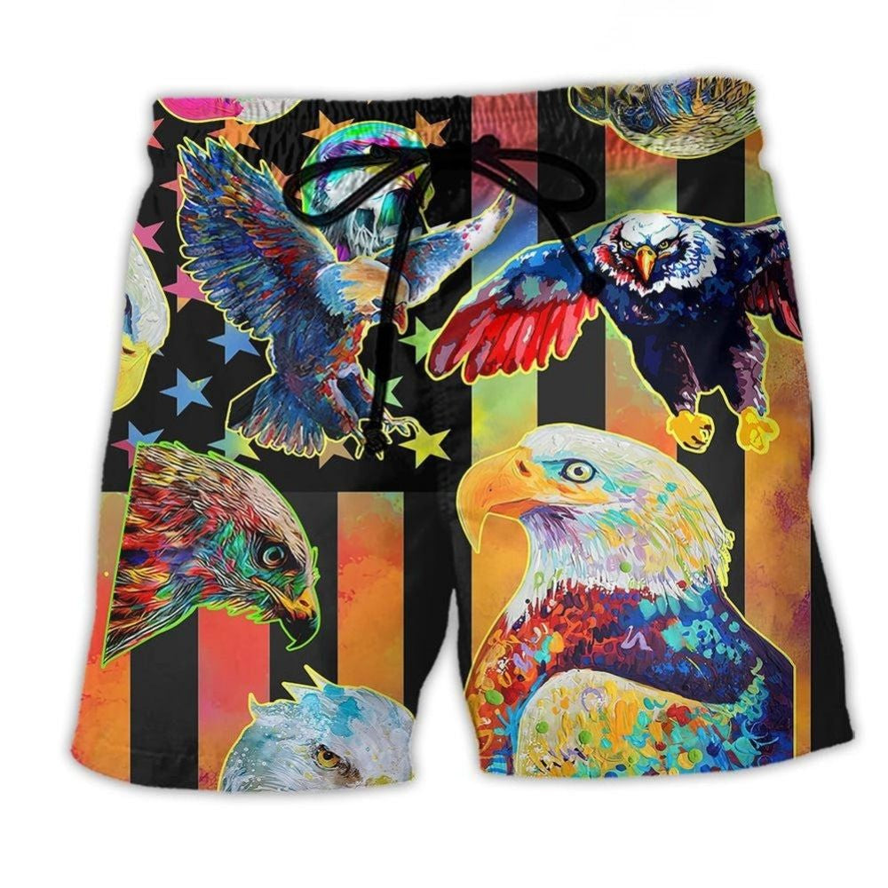 Colorful Eagle Patriotic – Beach Short