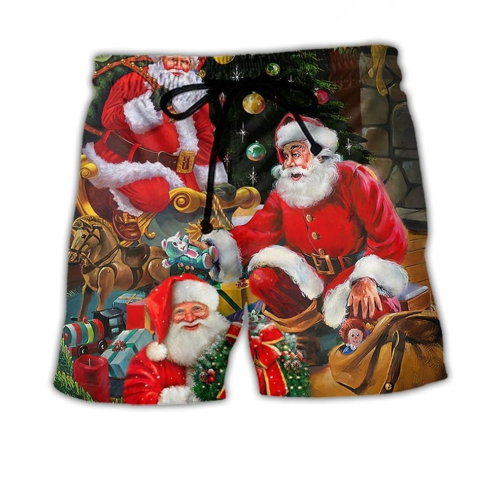 Christmas Santa Holiday Gift Art – Beach Short