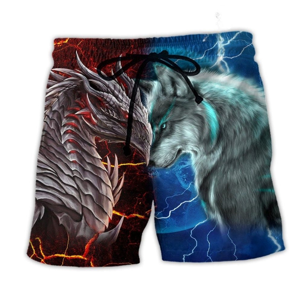 Dragon And Wolf Hot Cool Life - Beach Short