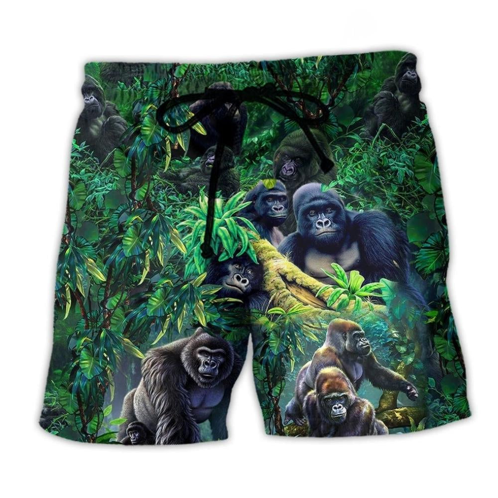 Gorilla Jungle Family Animal - Beach Short