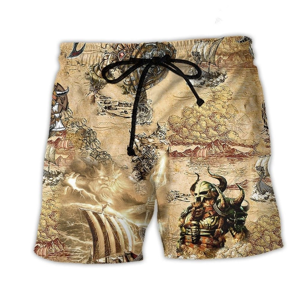 Viking Map Warrior Art – Beach Short