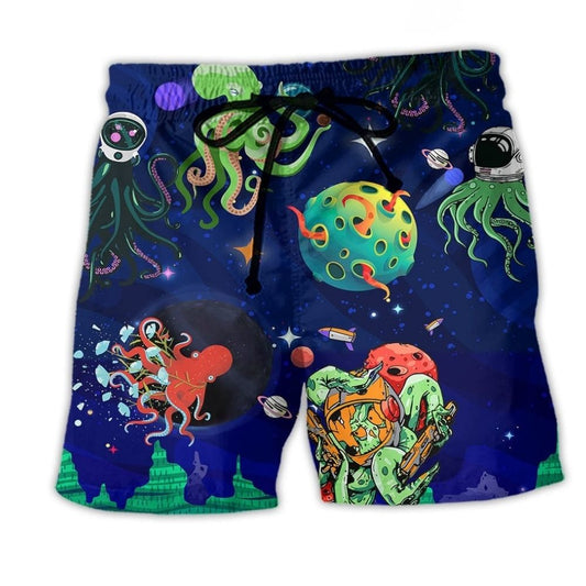 Astronaut Octopus Galaxy Art – Beach Short