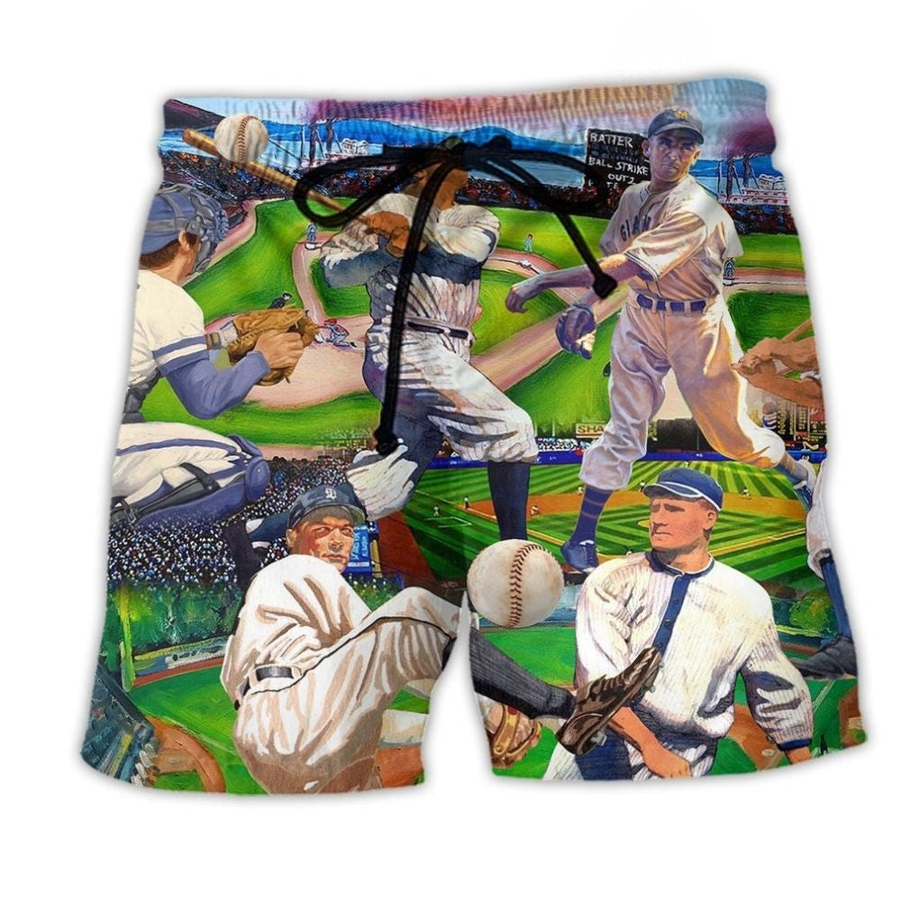 Vintage Baseball Players Classic Style – Beach Short
