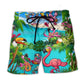 Flamingo Chill Quote Tropical - Beach Short