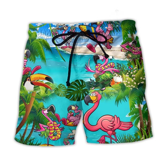 Flamingo Chill Quote Tropical - Beach Short
