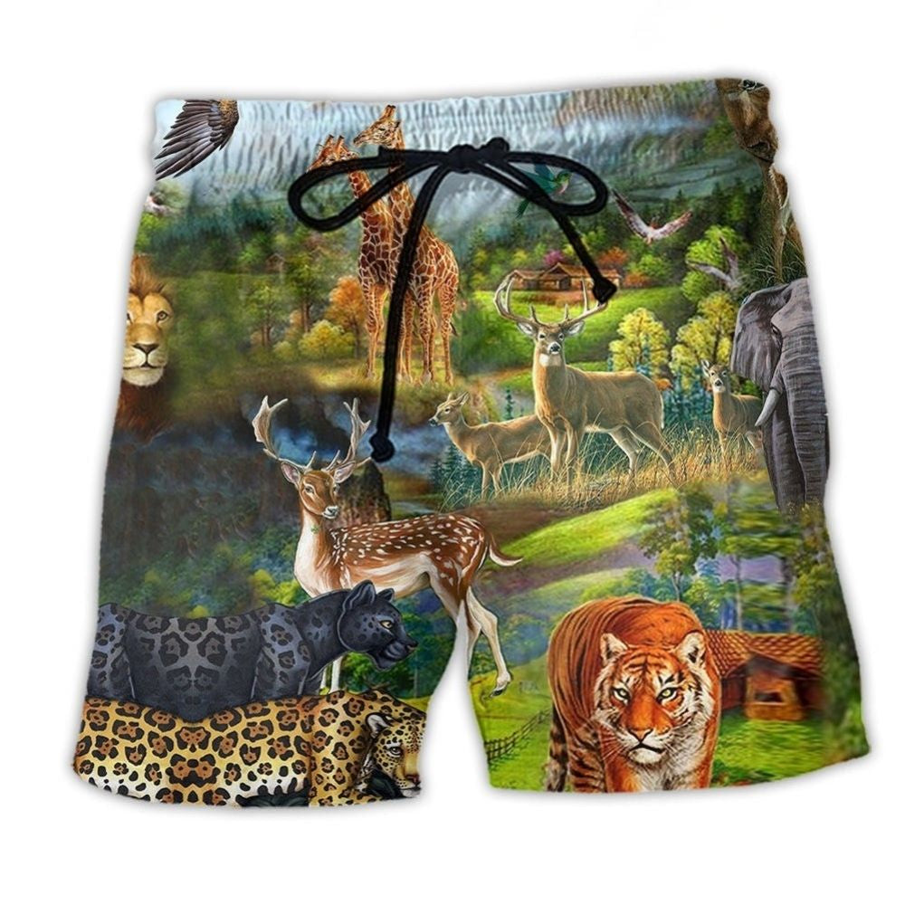 Wildlife Animal Life Art – Beach Short