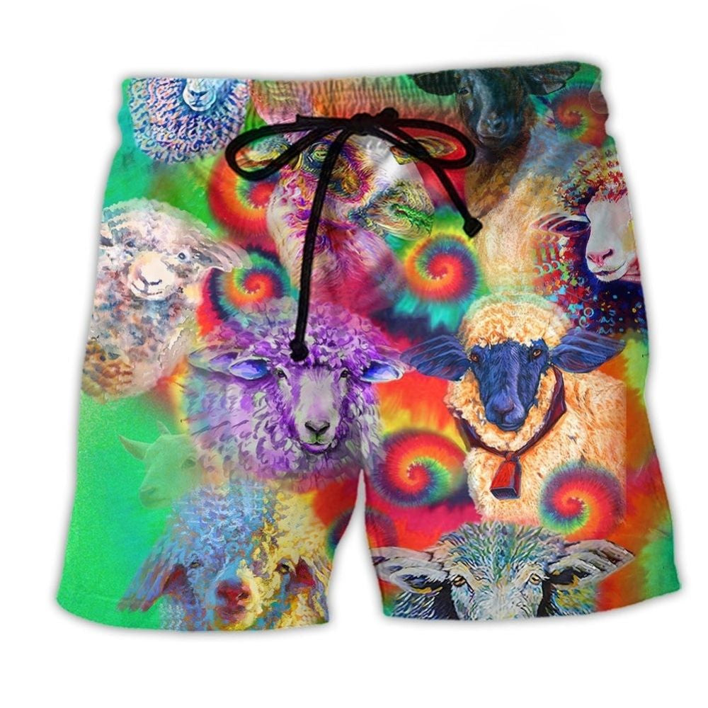 Colorful Sheep Animal Art – Beach Short