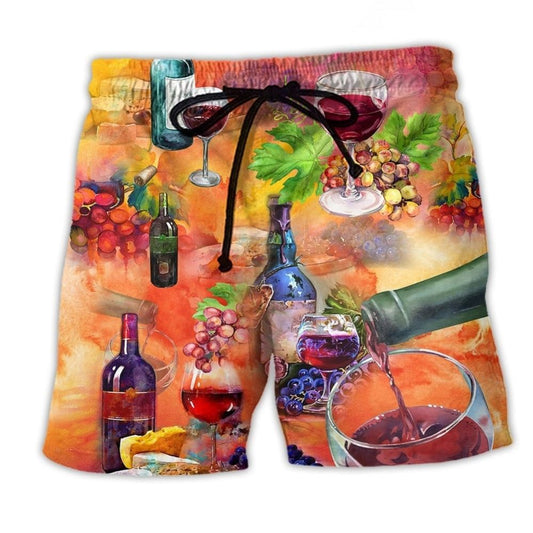 Wine Work Humor Quote - Beach Short