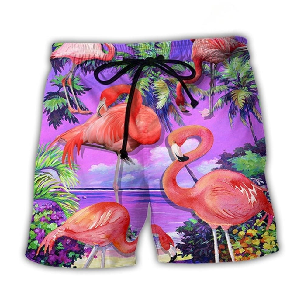 Sweet Flamingo Paradise Tropical Style – Beach Short