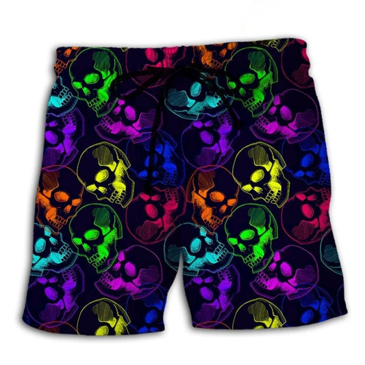 Neon Skull Electric Cool Art – Beach Short