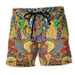 Colorful Elephant Artistic Style - Beach Short