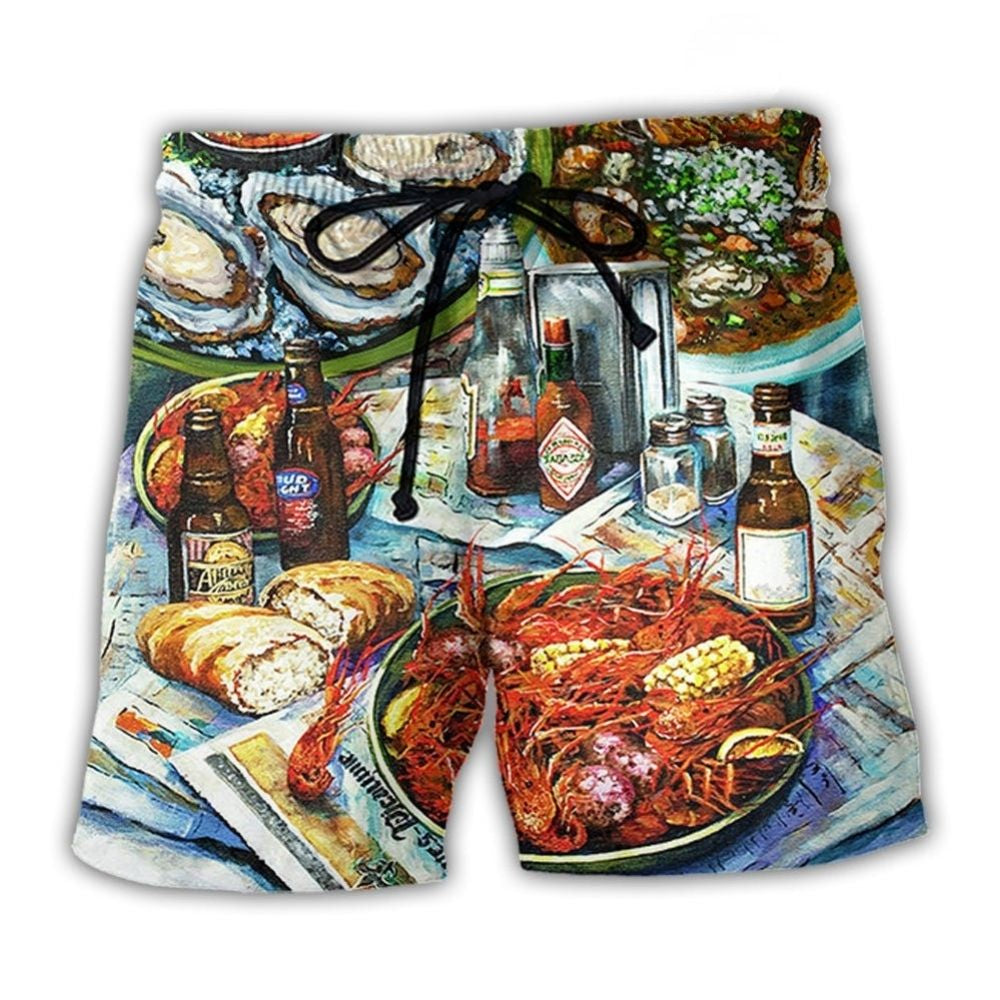 Seafood And Drinks Creative Food Art – Beach Short