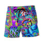 Hippie Funny Octopus Colorful Tie Dye Art Style - Beach Short