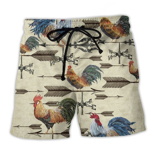 Rooster Motivation Farm Quote - Beach Short