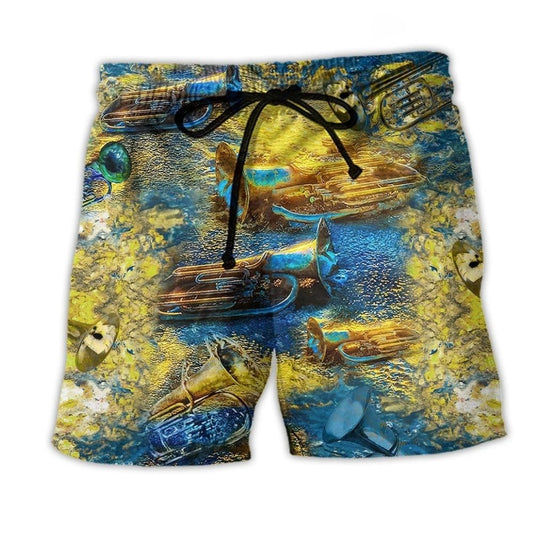 Music Peace Love Gold Style – Beach Short