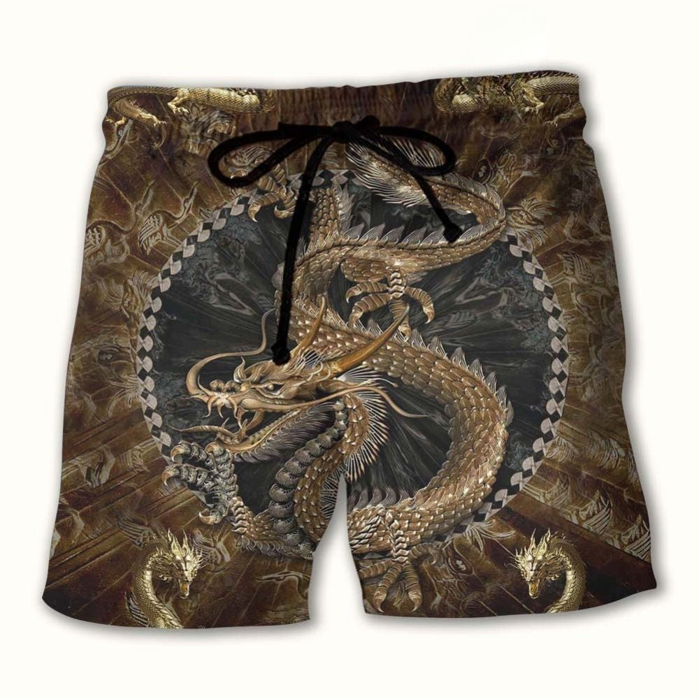 Vintage Dragon Fantasy Art – Beach Short
