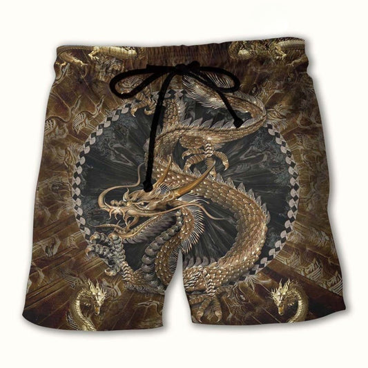Vintage Dragon Fantasy Art – Beach Short