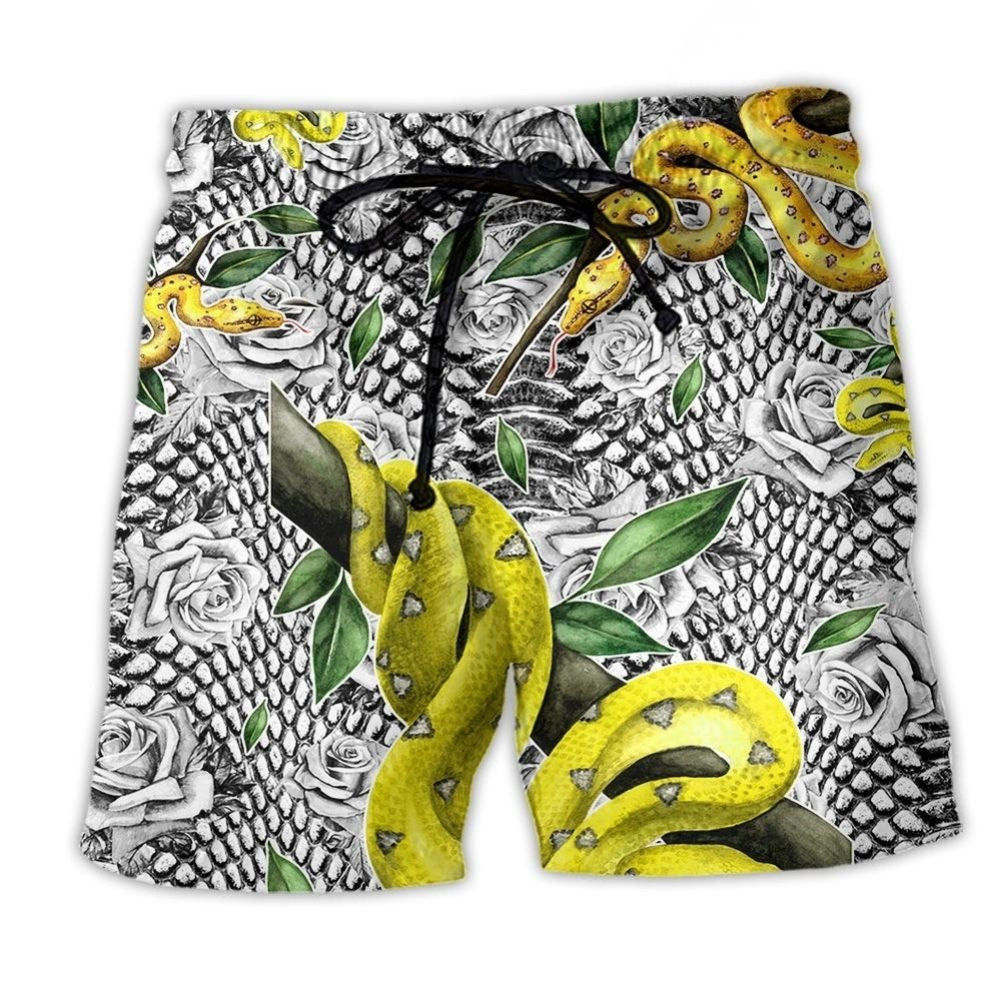 Snake Leaf Nature Art – Beach Short