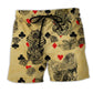 Floral Skull Poker Gambling Art – Beach Short
