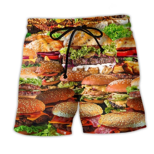 Food Delicious Hamburger Good Mood – Beach Short