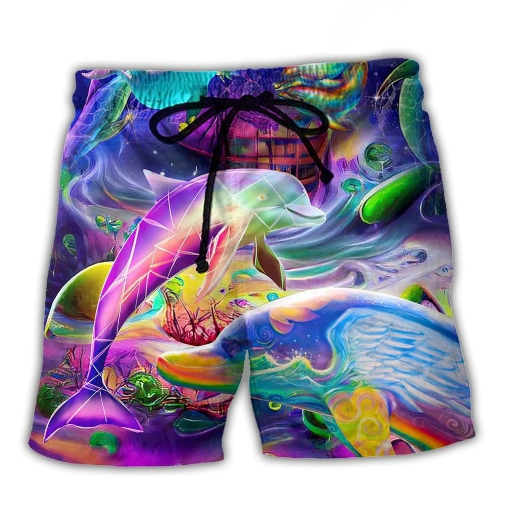 Dolphin Rainbow Jump Fantasy Ocean – Beach Short