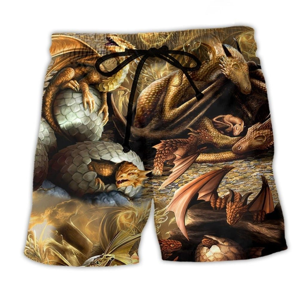Dragon Love And Life Fantasy Art – Beach Short