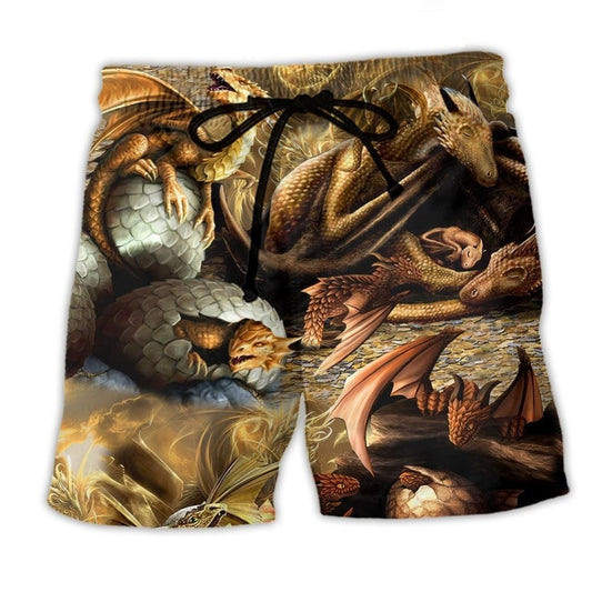Dragon Love And Life Fantasy Art – Beach Short