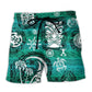 Tiki Turtle Green Art Style – Beach Short