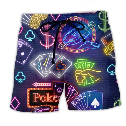 Poker Party Gambling Statement Art – Beach Short